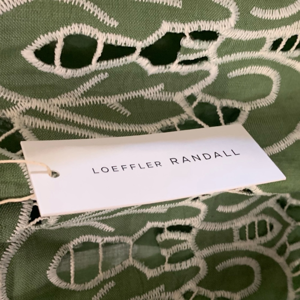 NEW LOEFFLER RANDALL Mimi Green Oversized Puff-Sleeve Dress Size Medium - Picture 5 of 7